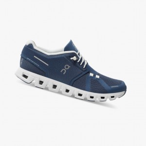 On Cloud 5 Running Shoes Denim/White | XDY-726450