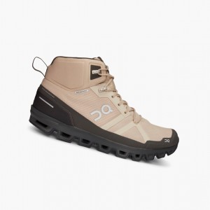 On Cloudrock Waterproof Hiking Boots Beige | POK-607429