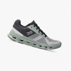 On Cloudrunner Running Shoes Alloy/Moss | BDL-751432