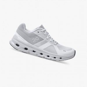 On Cloudrunner Running Shoes White/Frost | QUN-317620