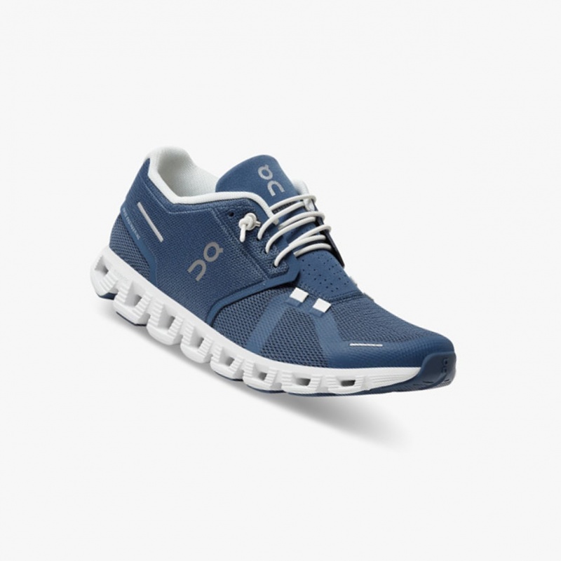 On Cloud 5 Running Shoes Denim/White | XDY-726450