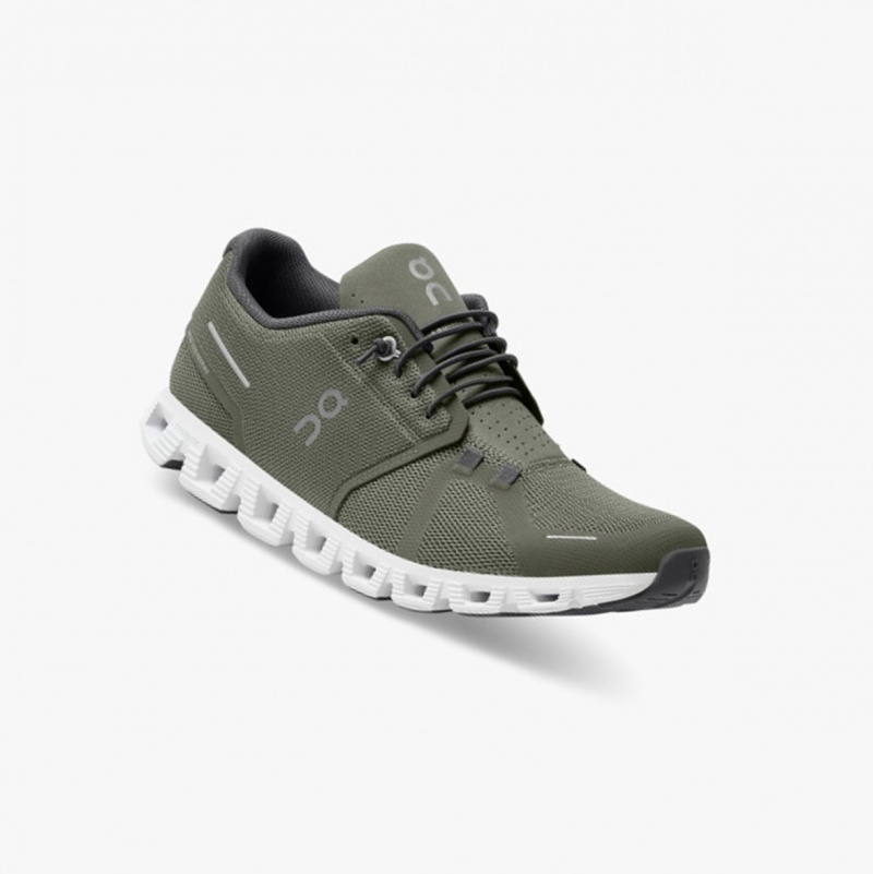 On Cloud 5 Running Shoes Olive/White | AWV-537684