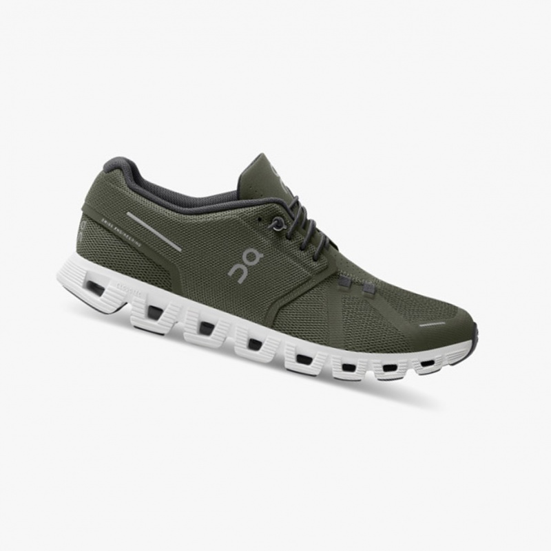 On Cloud 5 Running Shoes Olive/White | AWV-537684