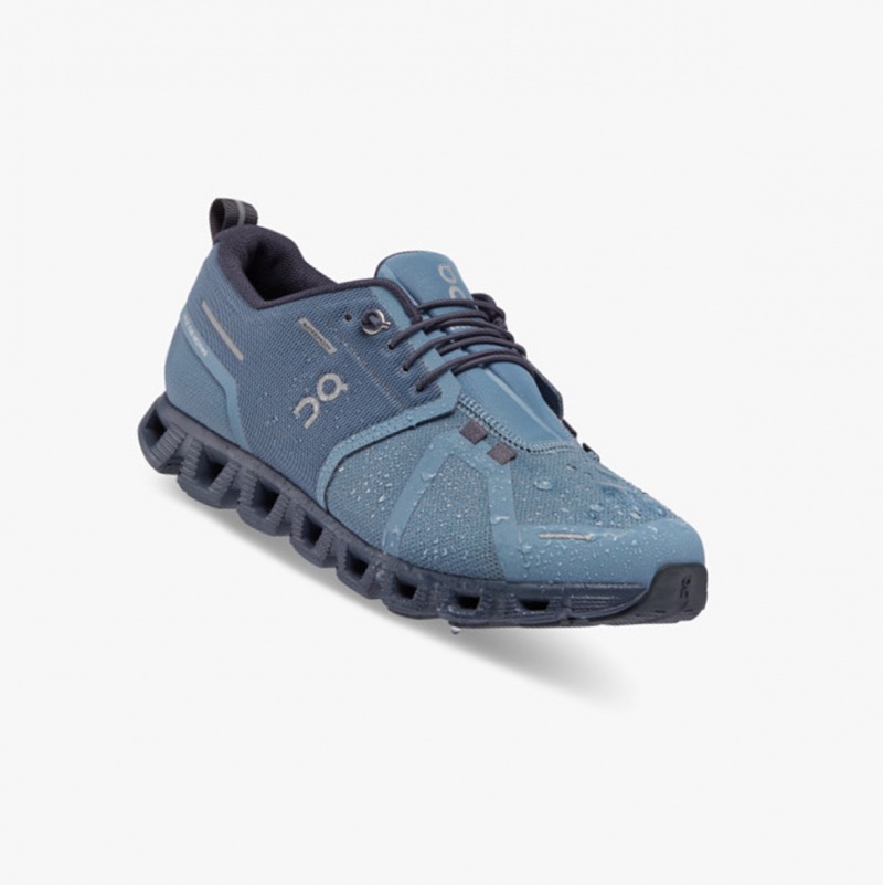 On Cloud 5 Waterproof Running Shoes Metal/Navy | EJX-142809