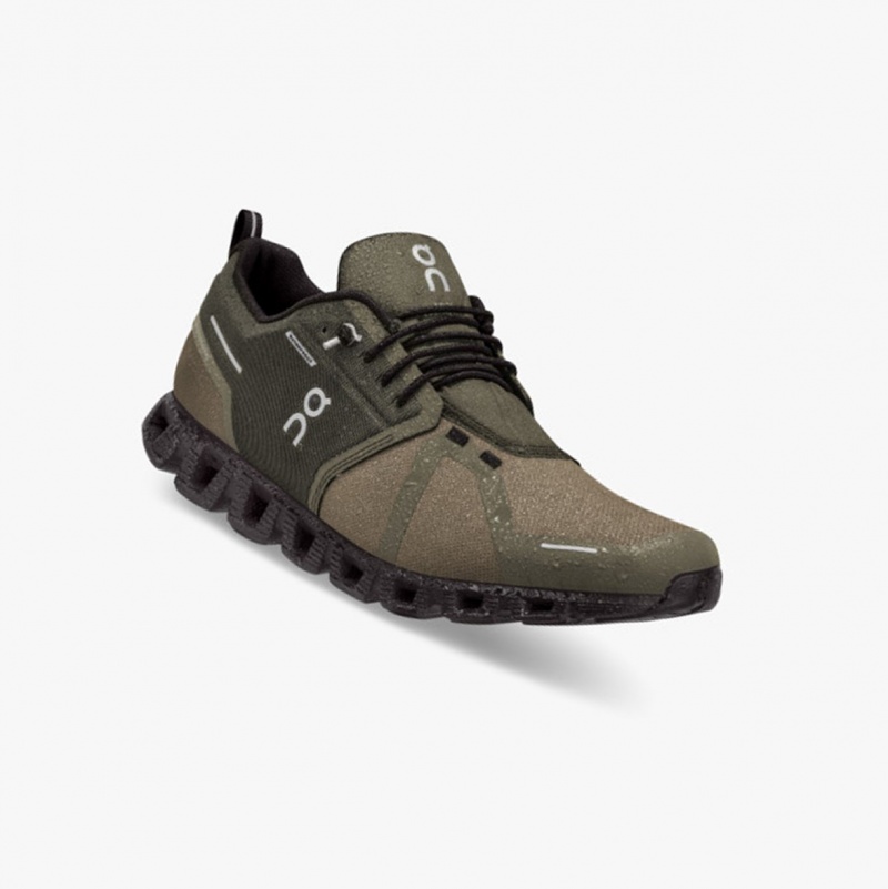 On Cloud 5 Waterproof Running Shoes Olive/Black | FGD-237950