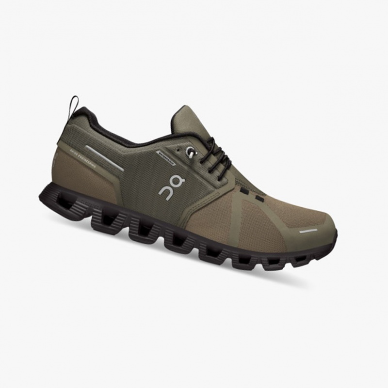 On Cloud 5 Waterproof Running Shoes Olive/Black | OEQ-049651