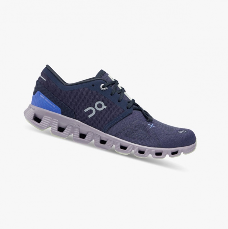 On Cloud X 3 Training Shoes Midnight/Heron | FMK-523401