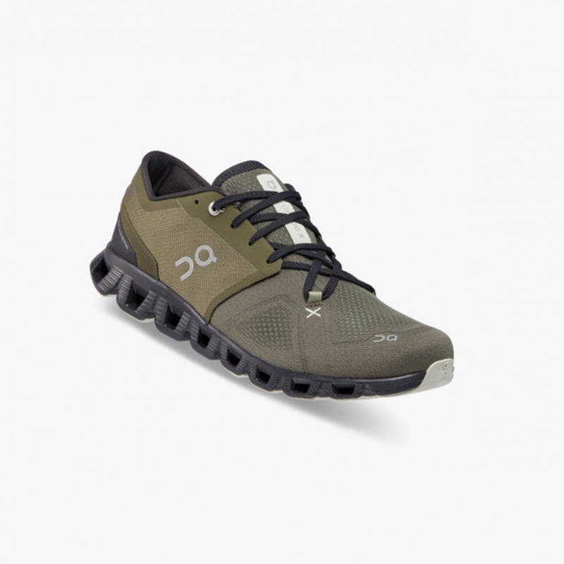 On Cloud X 3 Training Shoes Olive/Reseda | BED-410956