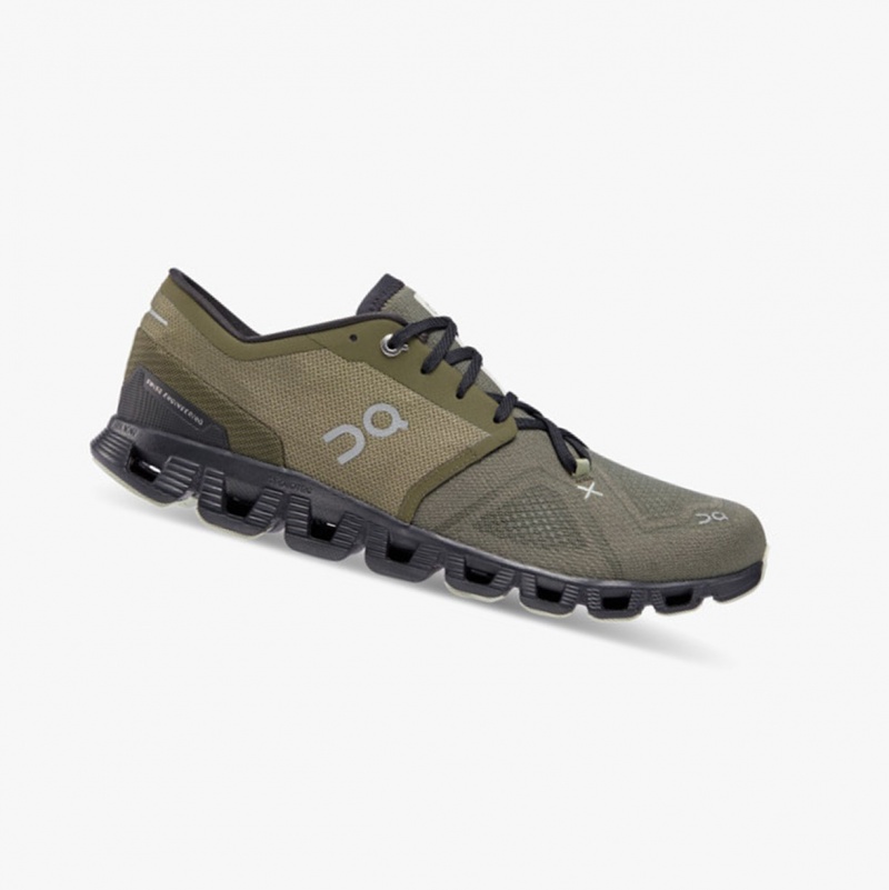 On Cloud X 3 Training Shoes Olive/Reseda | BED-410956