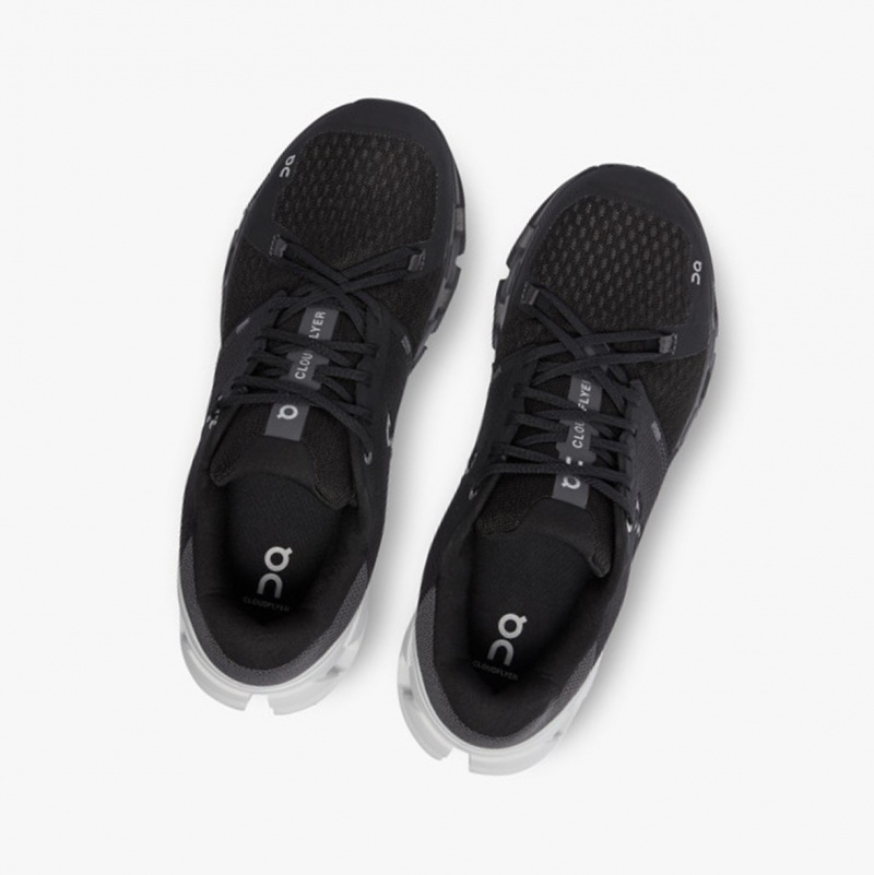 On Cloudflyer 4 Running Shoes Black/White | LAD-206154