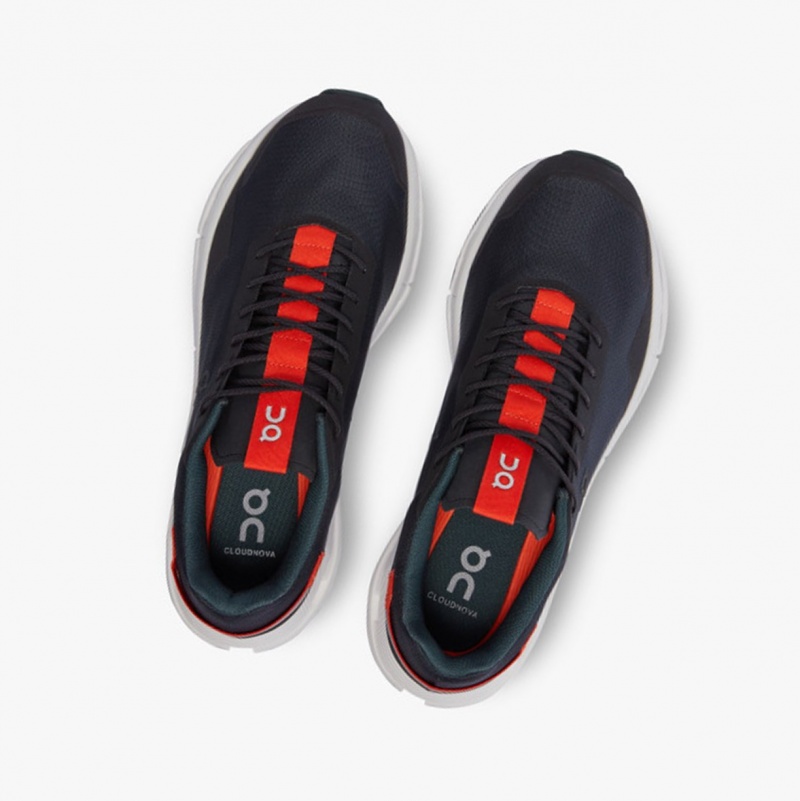 On Cloudnova Form Running Shoes Black/Flame | DVU-624308