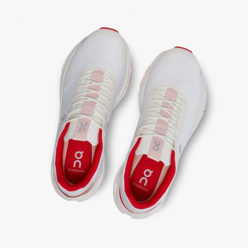 On Cloudnova Form Running Shoes White/Red | RCK-970241