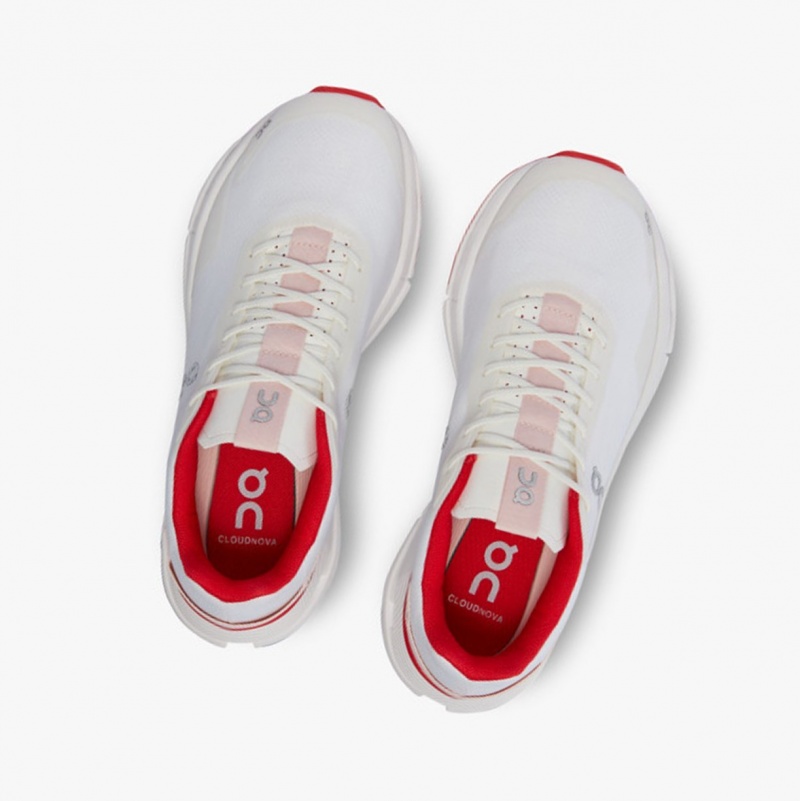 On Cloudnova Form Running Shoes White/Red | AKZ-289503