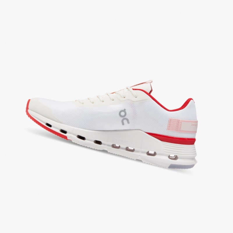 On Cloudnova Form Running Shoes White/Red | AKZ-289503