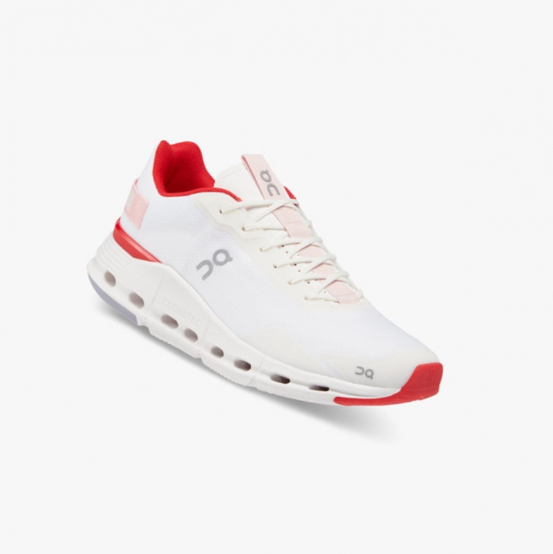 On Cloudnova Form Running Shoes White/Red | AKZ-289503