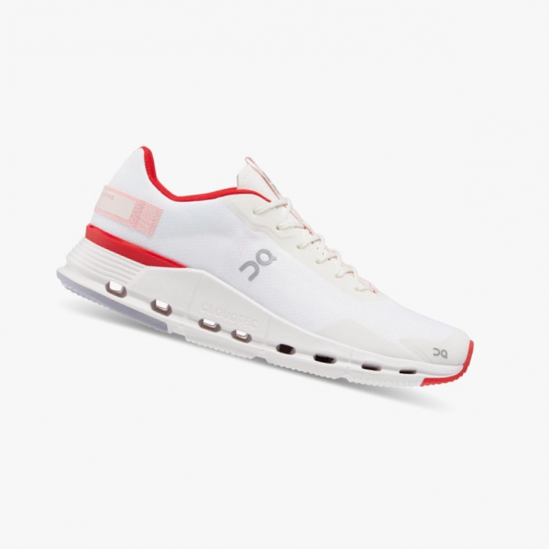 On Cloudnova Form Running Shoes White/Red | AKZ-289503