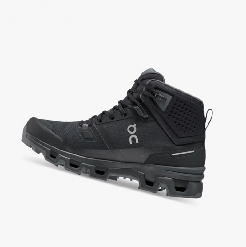 On Cloudrock 2 Waterproof Hiking Boots Black/Eclipse | ARC-253748