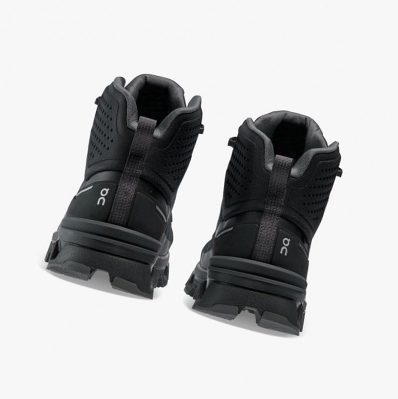 On Cloudrock 2 Waterproof Hiking Boots Black/Eclipse | EYT-784306