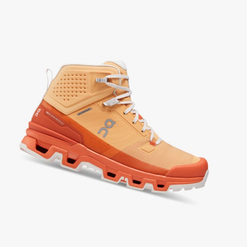 On Cloudrock 2 Waterproof Hiking Boots Copper/Flare | GTO-213980