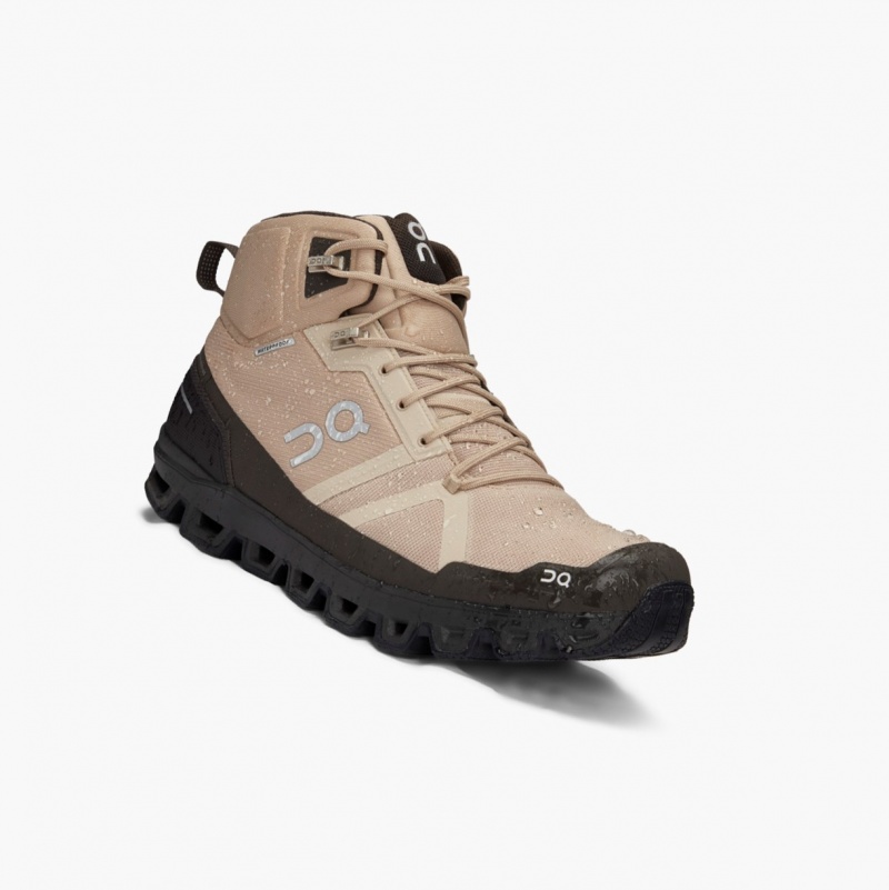 On Cloudrock Waterproof Hiking Boots Beige | POK-607429