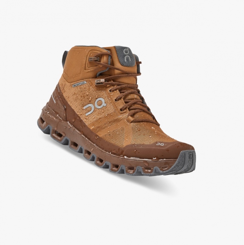 On Cloudrock Waterproof Hiking Boots Brown | CWA-709582