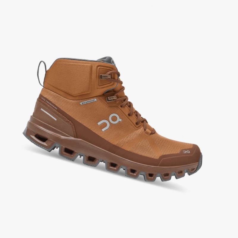 On Cloudrock Waterproof Hiking Boots Brown | CWA-709582