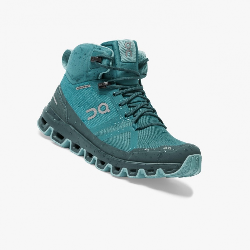 On Cloudrock Waterproof Hiking Boots Green | SNT-825304