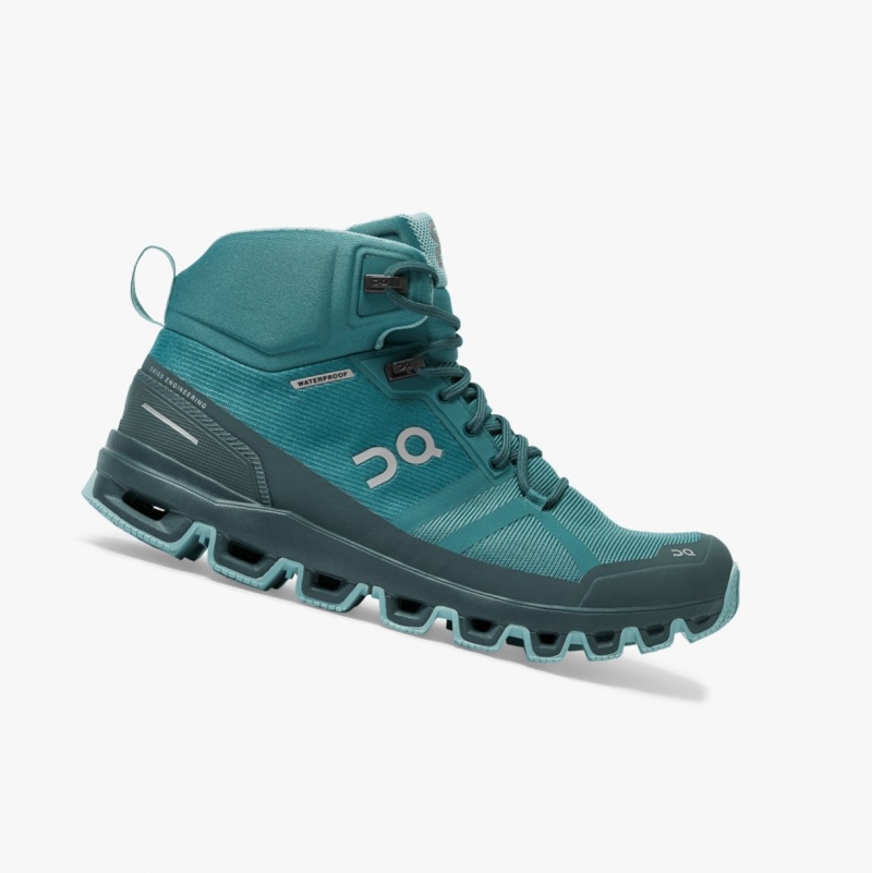 On Cloudrock Waterproof Hiking Boots Green | SNT-825304