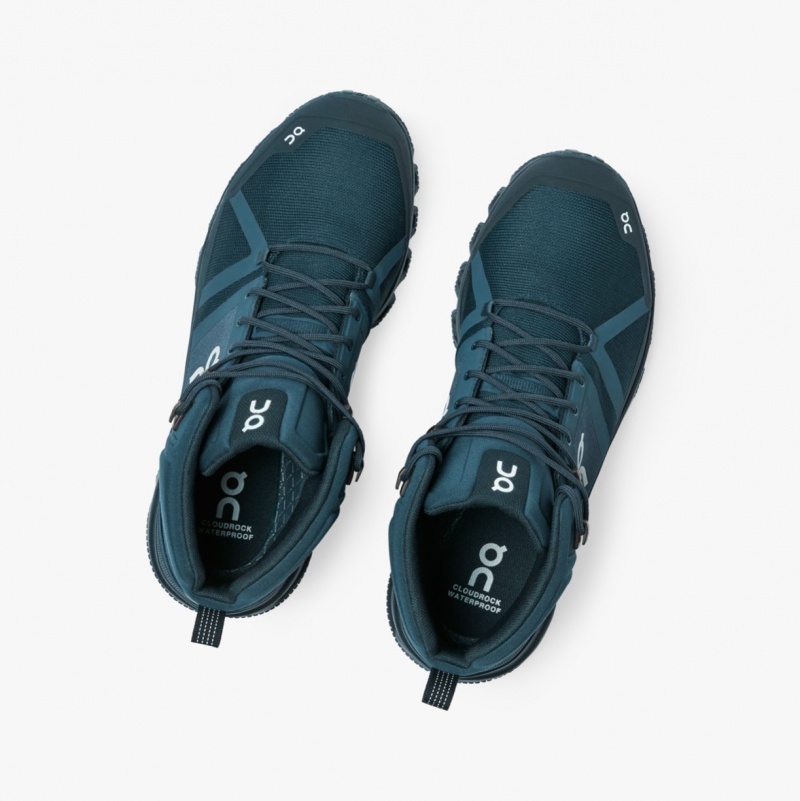 On Cloudrock Waterproof Hiking Boots Navy | FEN-975062