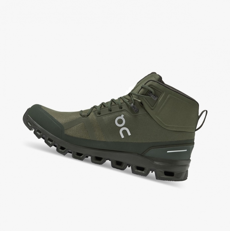 On Cloudrock Waterproof Hiking Boots Olive | IGY-854029