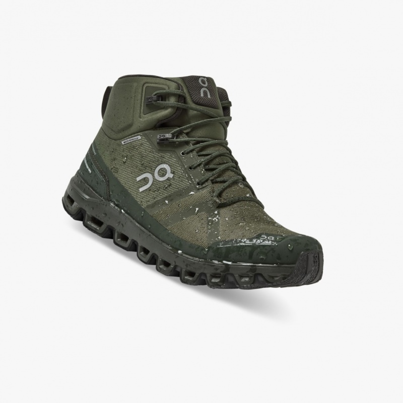 On Cloudrock Waterproof Hiking Boots Olive | IGY-854029