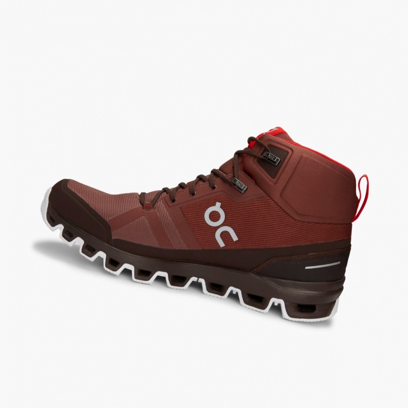 On Cloudrock Waterproof Hiking Boots Red | YBM-613257