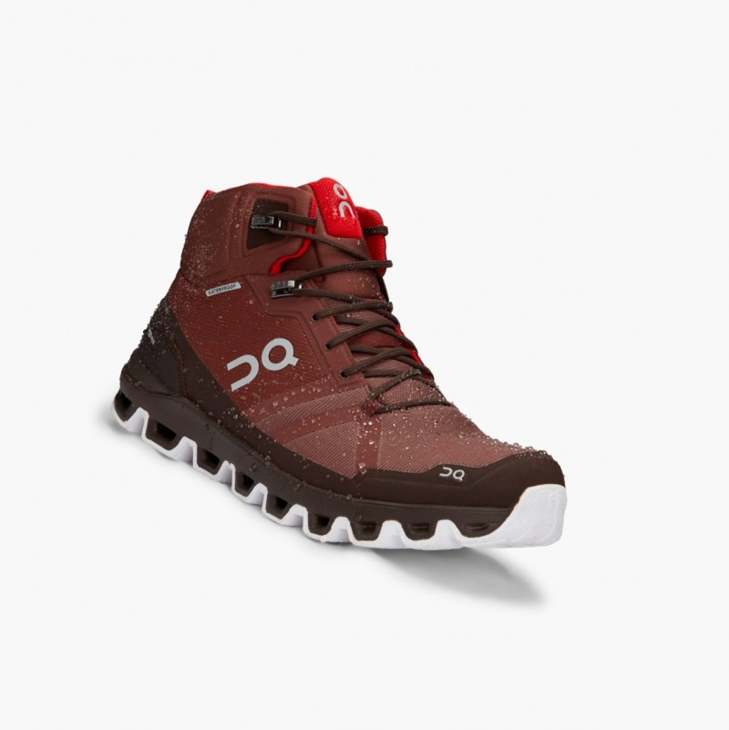 On Cloudrock Waterproof Hiking Boots Red | YBM-613257