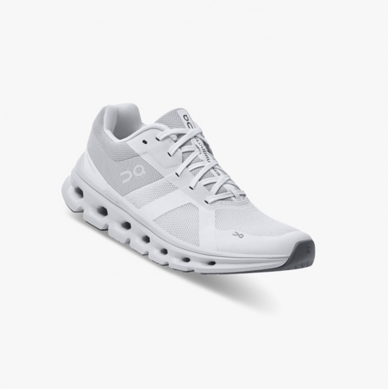 On Cloudrunner Running Shoes White/Frost | QUN-317620