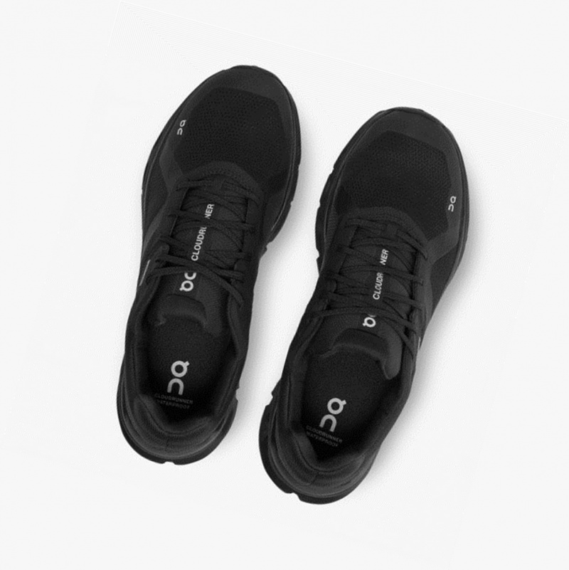 On Cloudrunner Waterproof Running Shoes Black | YIC-075462