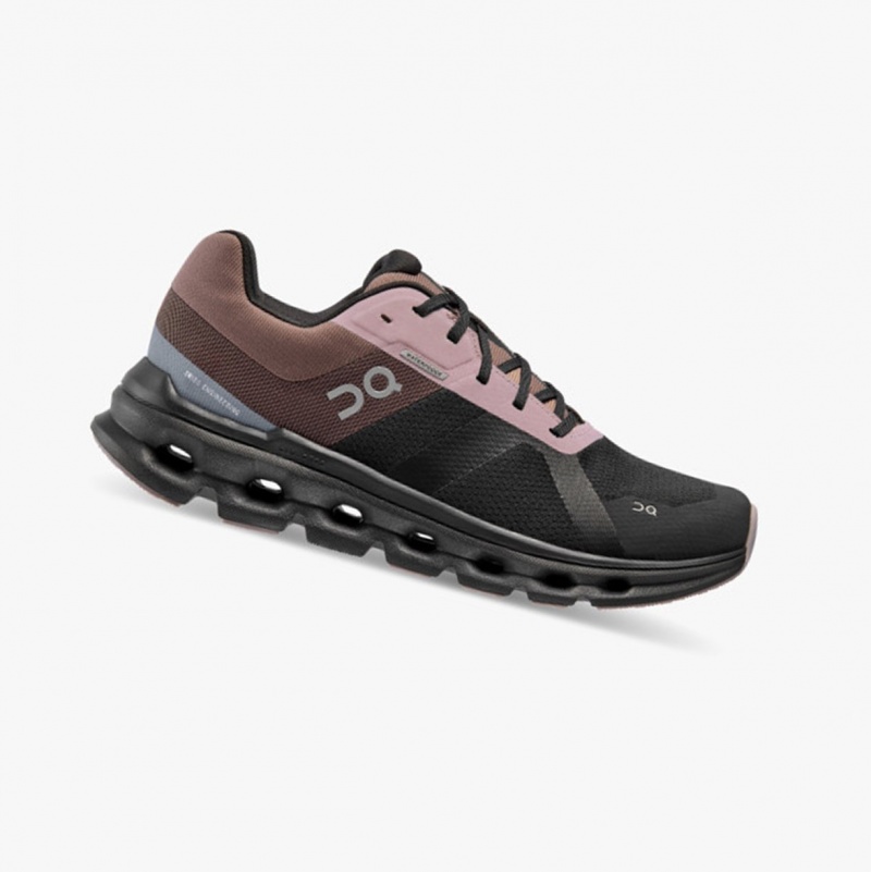 On Cloudrunner Waterproof Running Shoes Black/Grape | EIX-327961