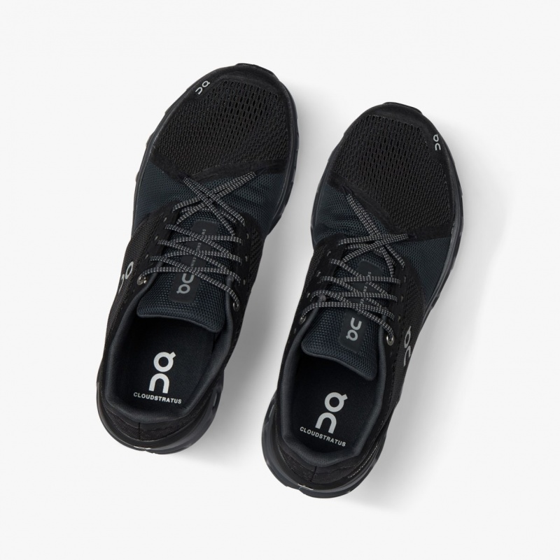 On Cloudstratus Road Running Shoes Black | KSU-486093