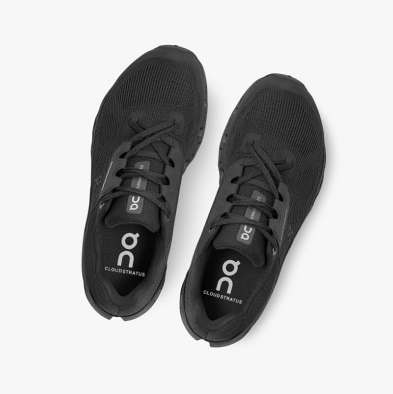 On Cloudstratus Road Running Shoes Black | IQT-920185