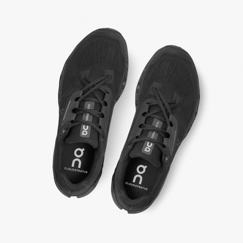 On Cloudstratus Road Running Shoes Black | VBU-014982