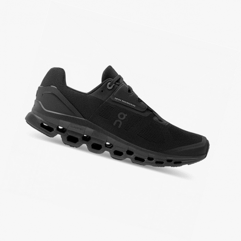 On Cloudstratus Road Running Shoes Black | VBU-014982