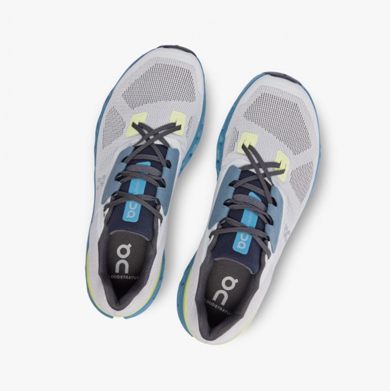 On Cloudstratus Road Running Shoes Frost/Niagara | BLQ-023658