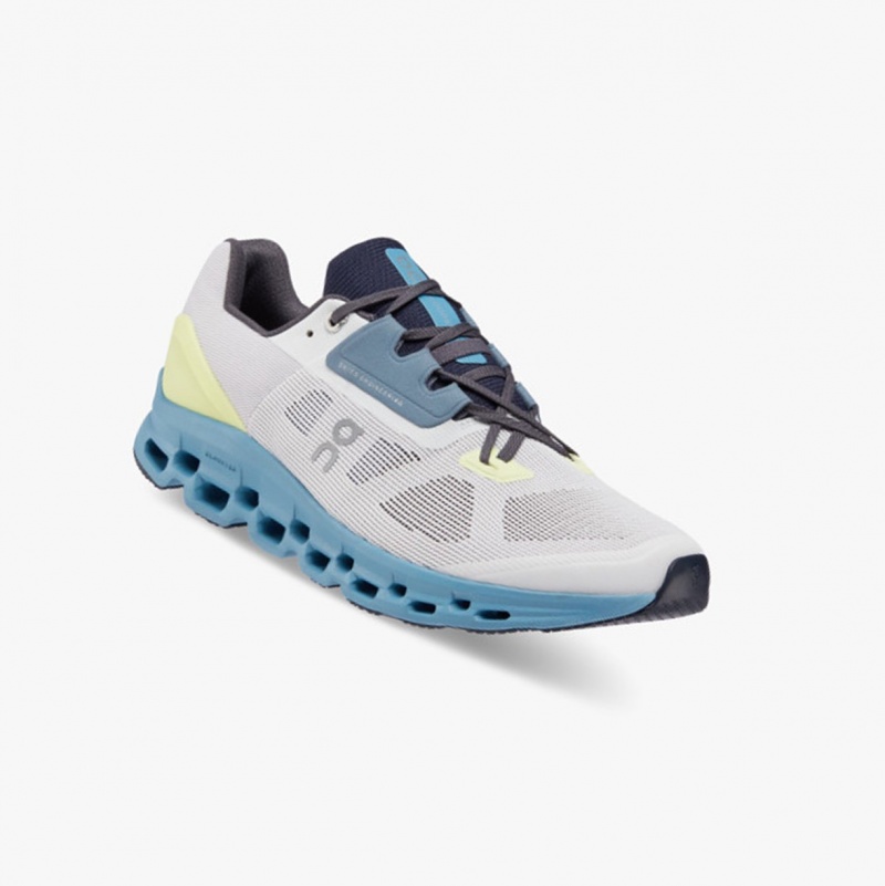 On Cloudstratus Road Running Shoes Frost/Niagara | BLQ-023658