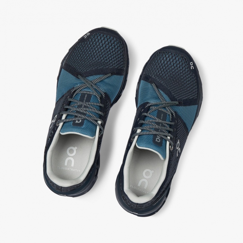 On Cloudstratus Road Running Shoes Navy | QGY-372046