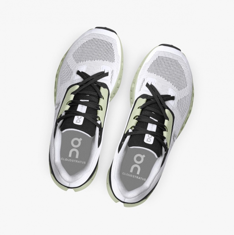 On Cloudstratus Road Running Shoes White/Black | QPE-164275