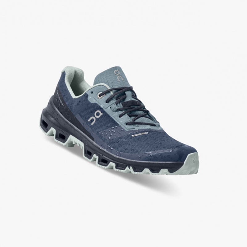 On Cloudventure Waterproof Trail Running Shoes Denim/Midnight | MOL-028754