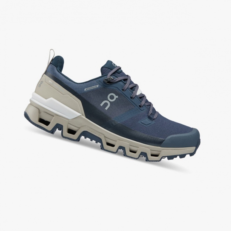 On Cloudwander Waterproof Running Shoes Navy/Desert | ICQ-571209