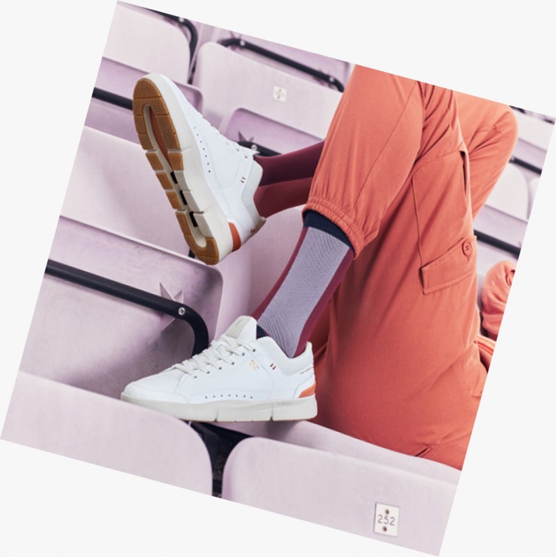 On THE ROGER Centre Court Sneakers White/Sienna | GAT-862049