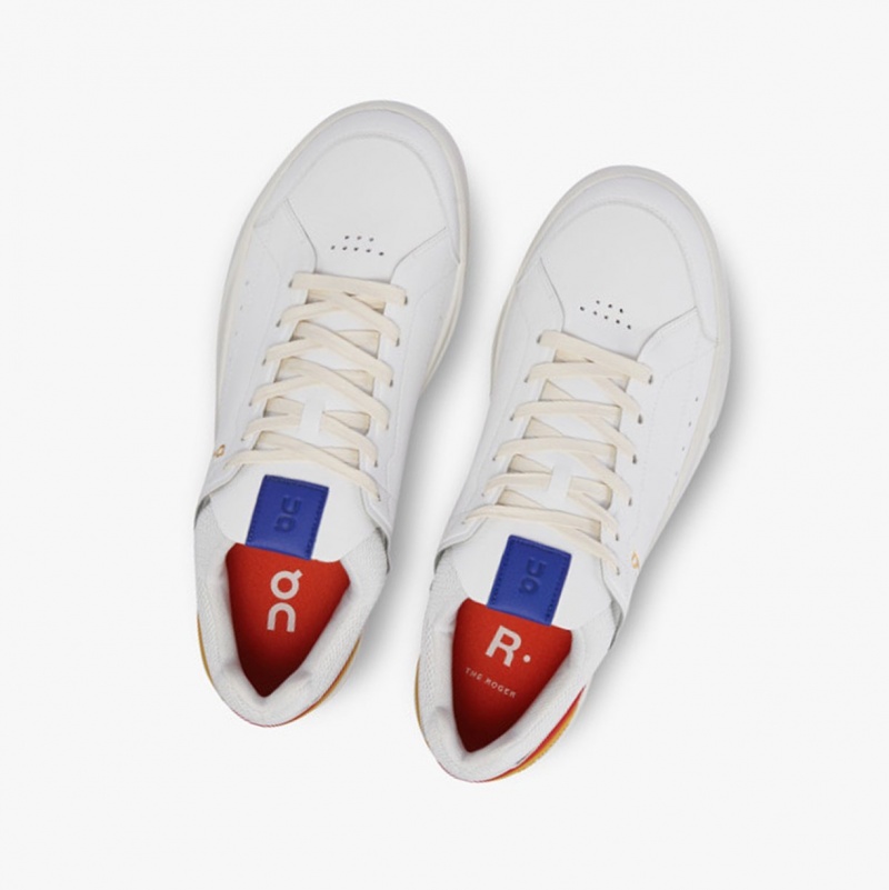 On THE ROGER Centre Court Sneakers White/Mustard | WHM-873019