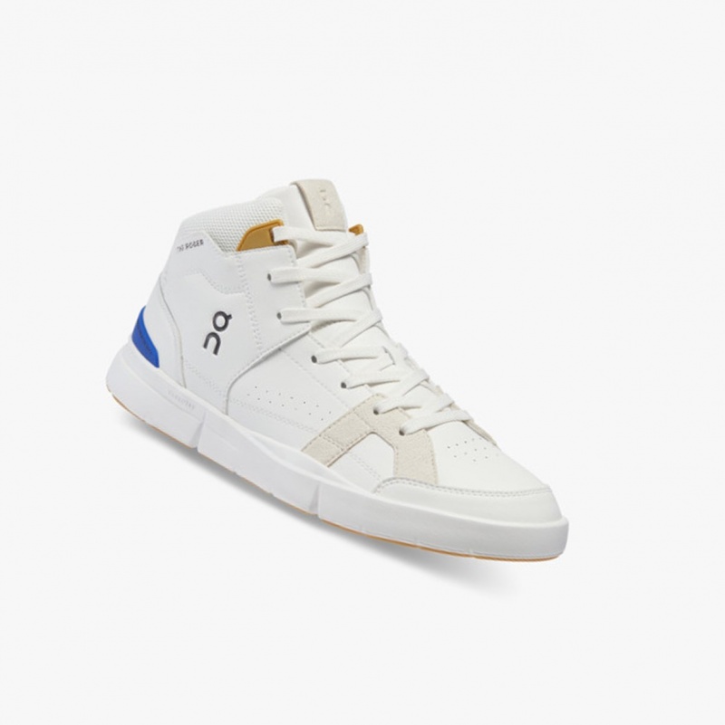 On THE ROGER Clubhouse Mid Running Shoes White/Indigo | LBO-524968