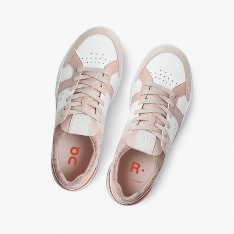 On THE ROGER Clubhouse Sneakers Rose/White | HIF-372958